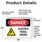 Signmission Electric Panel Inside Danger Sign, Vinyl Decal, 18in W x 12in L, 2PK OS-2PACK-DS-D-1218-L-2203 - alternate 5